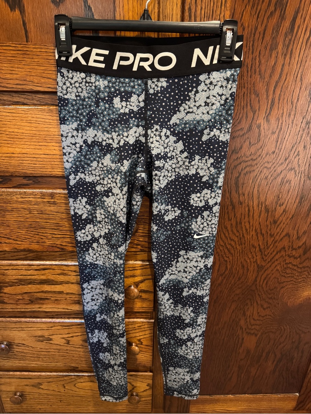 Nike Blue Floral Camo Pro Training Leggings